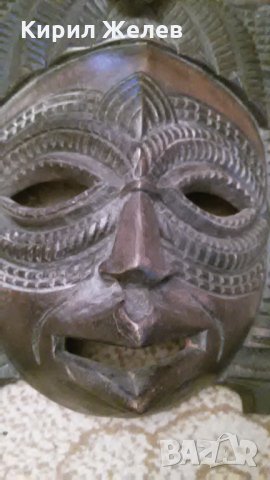Стара маска дървена 20325, снимка 3 - Антикварни и старинни предмети - 32098492