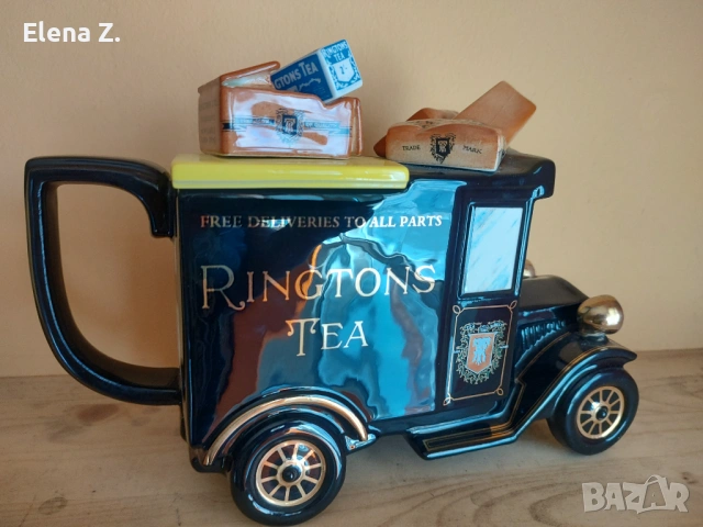 Рядък колекционерски чайник камионче с порцелан Ringtons Cardew, снимка 8 - Други ценни предмети - 54142444