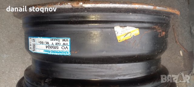 желязна джанта за Фолксваген Голф 5 и Туаран 15 ка, снимка 4 - Гуми и джанти - 44385662