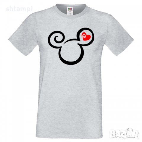 Мъжка тениска Mickey Head Love Подарък,Изненада,Рожден ден, снимка 5 - Тениски - 36576038