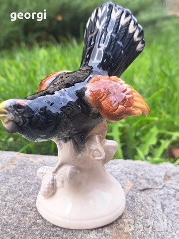 Стара немска порцеланова фигура глухар Katzhutte, снимка 2 - Колекции - 52097668