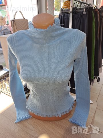 Къси блузки с дантелка в седем цвята , снимка 9 - Блузи с дълъг ръкав и пуловери - 42807344