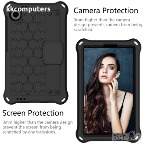 Blackview Tab 60 8.7" (2023) Удароустойчив Калъф с Дръжка + Скрийн Протектор – EVA+PC, Черен