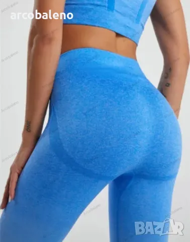 Дамски спортен безшевен комплект за йога от две части с градиент Hang Dye, 5цвята , снимка 11 - Спортни екипи - 49492686