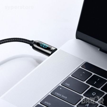 Кабел USB Type C - Type C M/M 1m 100W 5A QC3.0 Baseus CATSK-B01 Черна оплетка PD2.0 Cable USB Type-C, снимка 3 - USB кабели - 38581518