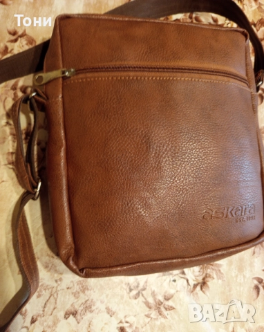 ASKARA Оригинал Нова Кожена Мъжка Чанта , снимка 8 - Чанти - 52306526