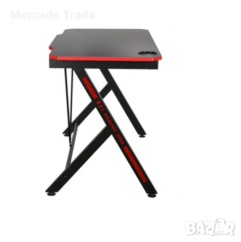 Геймърско бюро Mercado Trade, С червени детайли, Черно, снимка 3 - Бюра - 51423805