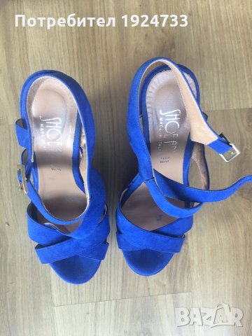 Сини сандали Shoe Art от естествен велур, снимка 2 - Сандали - 22356227