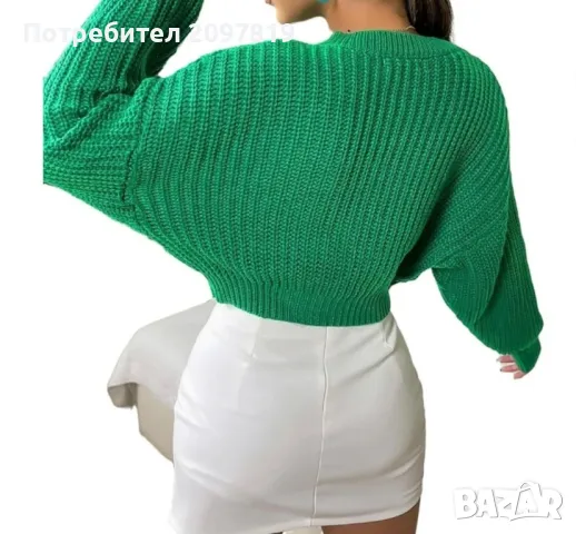 Дамски плетен пуловер, снимка 2 - Блузи с дълъг ръкав и пуловери - 48181327