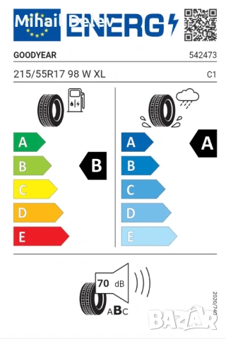 GOODYEAR EFFIGRIP PERF 2 - 215/55R17 98W - 4 броя, снимка 2 - Гуми и джанти - 54109673