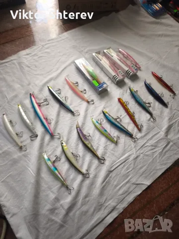 Комплект 19 бр. морски воблери – Blade Minnow, Terminator, Kendo, Rapalla, Yo-Zuri, Wind Storm, снимка 3 - Такъми - 55960528