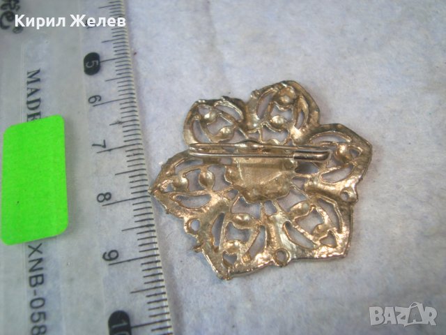 ПОСРЕБРЕНА ФЛОРАЛНА ВИНТИДЖ АЖУРНА РЕТРО - АРТ БРОШКА ЦВЕТЕ 26411, снимка 2 - Други - 37745100