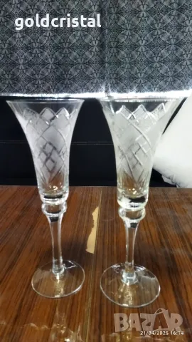 кристални сватбени чаши , снимка 2 - Сватбени аксесоари - 50104671