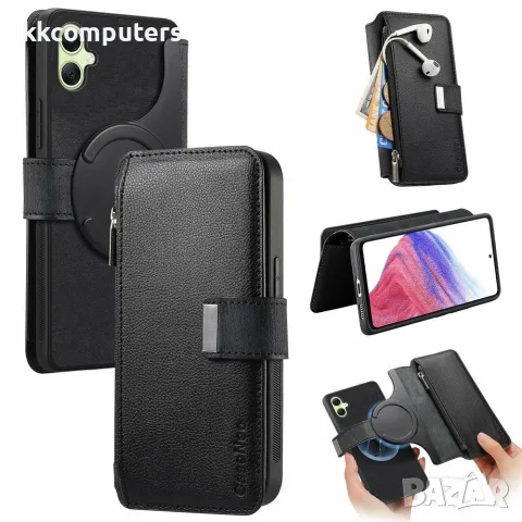 Калъф за Samsung Galaxy A06 4G CASENEO MW-02 Магнитен Портфейл от PU Кожа с Отделящ се Калъф, RFID З
