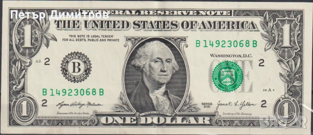Банкноти 1 долар 2006 2013 2021 от САЩ, снимка 3 - Нумизматика и бонистика - 53135304