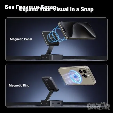 Нов Магнитен USB-C Hub UGREEN с HDMI, USB-A, 100W PD, Компактен и Сгъваем, снимка 3 - Друга електроника - 47946568