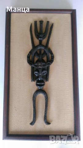 Африканска бронзова маска, снимка 5 - Антикварни и старинни предмети - 30314967