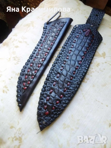 Кания от естествена кожа , снимка 9 - Ножове - 51564409