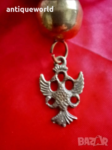 Църковно Месингово КАНДИЛО с Позлата, Двуглав Орел, снимка 4 - Антикварни и старинни предмети - 54223077