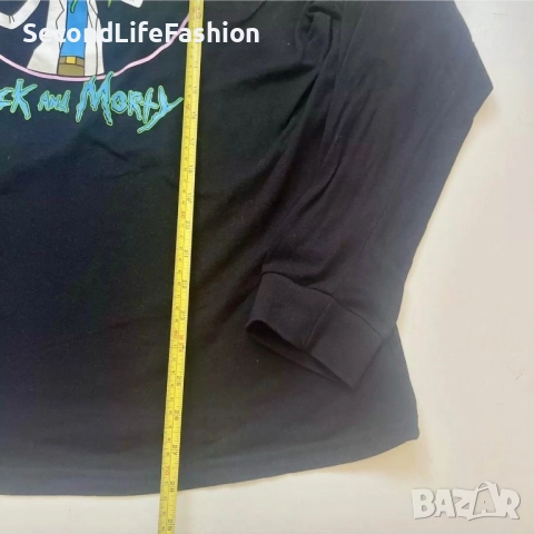 Тениска с дълъг ръкав „Рик и Морти“, черна, размер XL, снимка 4 - Тениски - 52875956