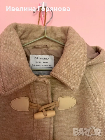 Детско палто с качулка Primark размер 3-4г., снимка 4 - Детски якета и елеци - 54286065