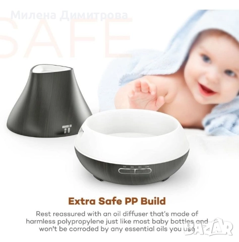 Арома дифузер TaoTronics 400ml, снимка 14 - Овлажнители и пречистватели за въздух - 51784822