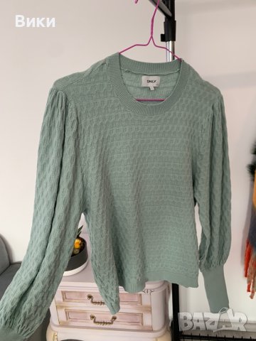 Пуловер цвят мента на Only в размер Л, снимка 5 - Блузи с дълъг ръкав и пуловери - 44407351