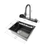 60см мултифункционална кухненска мивка с двоен водопад, снимка 7