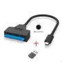 Type-C към USB 3.0 към SATA Адаптер Кабел за 2.5"/3.5" SSD/HDD – Висока Скорост 5Gbps, снимка 1
