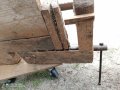 Стар тезгях, дърводелски тезгях + оригинално менгеме, стяга, Стара работна маса , снимка 8