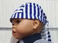 Нов детски бандан на синьо/бяло райе с Череп, от 1 месец до 8 години, снимка 4