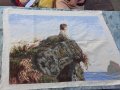 Гоблен момичето на скалата , снимка 2