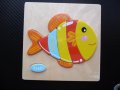 Дървен пъзел риба за най-малките играчка рибка шарена декоративна аквариум, снимка 1 - Игри и пъзели - 37158004