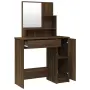 vidaXL Тоалетка с огледало, Кафяв дъб, 86,5x35x136 см, снимка 7