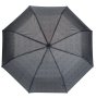 Разделен автоматичен сив чадър с гумена дръжка, шарка на каре 33 см