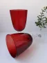 2 бр червени чаши, ръчна изработка, духано стъкло , снимка 4