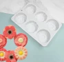 6 бр голямо едро цвете силиконов молд форма за шоколад сапун гипс свещ кексчета мъфини, снимка 2