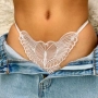 Еротично бельо, секси бели прашки с пеперуда и отворено дъно - Код: P1298, снимка 3
