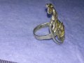 Стар ПРЕКРАСЕН ФЛОРАЛЕН АРТ НУВО СРЕБЪРЕН ПРЪСТЕН РОЗА - ВИСОКА ПРОБА СРЕБРО МАЙСТОРСКА РАБОТА 40613, снимка 5