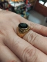 Мъжки овален пръстен с черен камък неръждаема стомана , много красив!, снимка 4