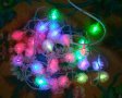 Коледна украса LED разноцветни снежинки 30 броя с прозрачен кабел., снимка 3