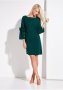 КРАСИВА зелена сатенирана рокля, снимка 1 - Рокли - 40532887