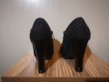 Нови -50% естествена кожа Laura Biagiotti естествен велур черни обувки 38 номер есенни дамски обувки, снимка 7