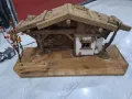 Дървена къща със сцена на Рождество Христово (светеща), снимка 17