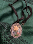 Винтидж медальон с алпийски еделвайс 