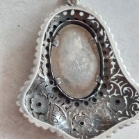 Стар сребърен медальон с порцеланова емайлова икона, снимка 7 - Колиета, медальони, синджири - 44479017
