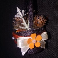 Ръчно изработени мини кошнички с цветя, снимка 6 - Декорация за дома - 38468109