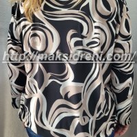 Елегантна макси блуза тип балон от нежен плат ликра., снимка 3 - Блузи с дълъг ръкав и пуловери - 42688888