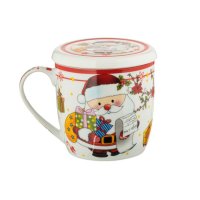 Комплект коледна чаша Mercado Trade, С капак и лъжица, Дядо Коледа, 350мл., снимка 3 - Чаши - 42924878