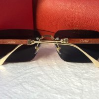 Cartier мъжки слънчеви очила с дървени дръжки, снимка 9 - Слънчеви и диоптрични очила - 42796957